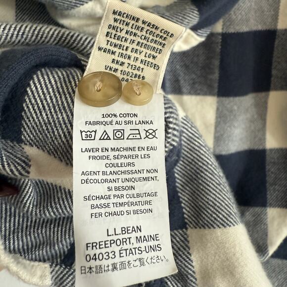 L.L.Bean Women’s Soft-Brushed Midweight Flannel Hoodie Navy Henley Cozy Fall XSP - Picture 10 of 12